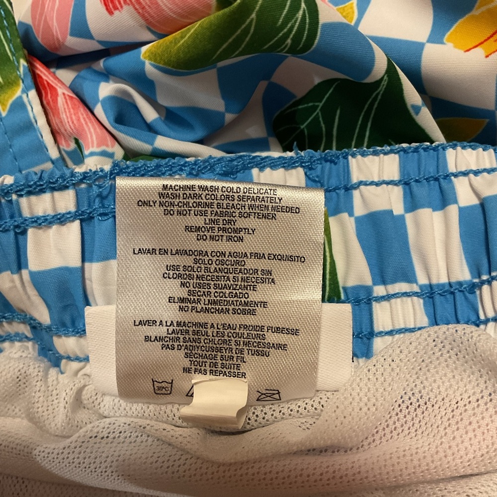 Calvin Klein Men’s Checkered Flowers Swim Trunks Shorts Multicolor - Picture 9 of 12